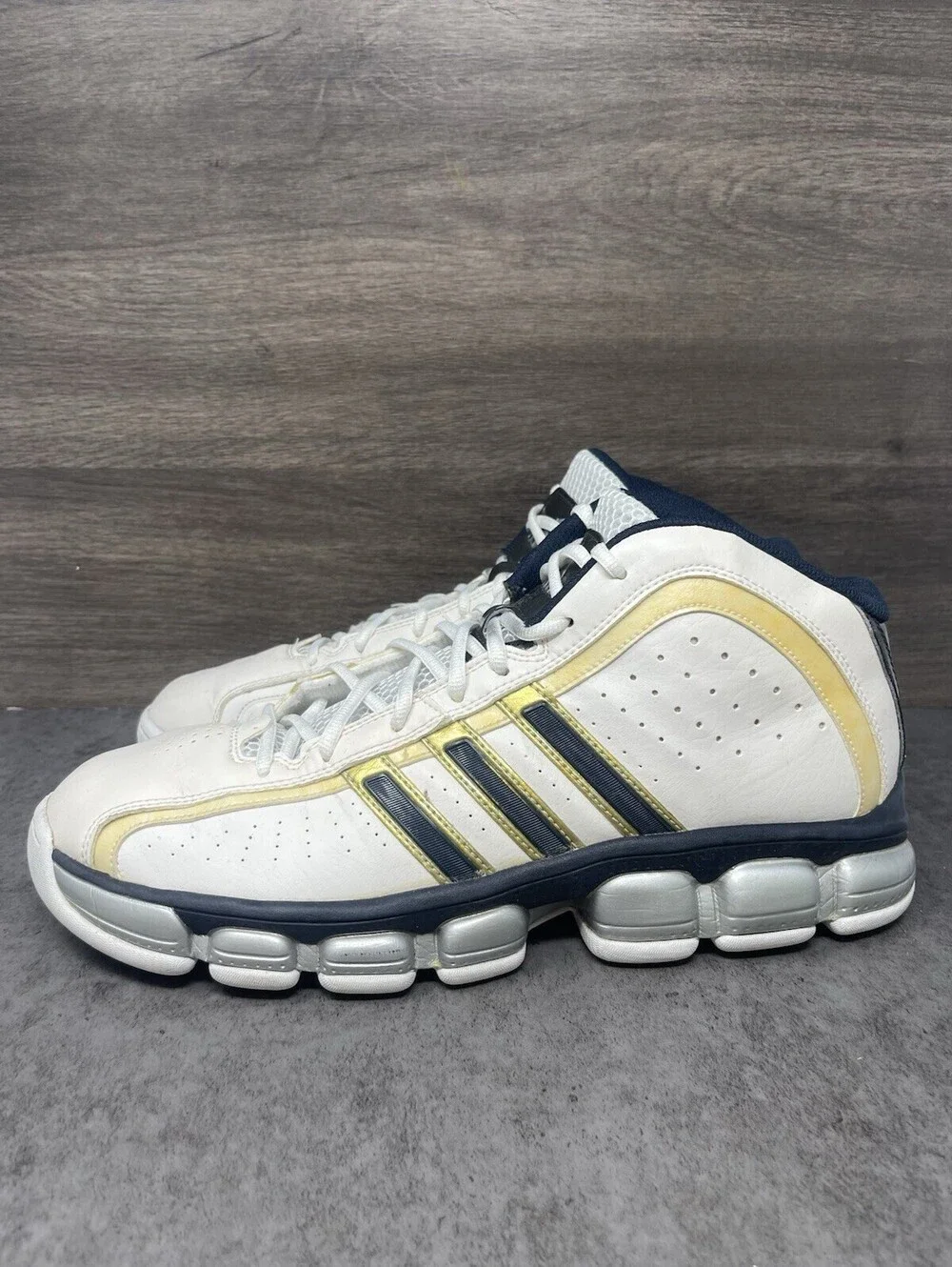 Adidas Floater Glide Shoes Mens Size 12 White Navy Blue Basketball G21077